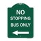 Signmission No Stopping Bus with Arrow Left, Green & White Aluminum Architectural Sign, 18" x 24", GW-1824-23578 A-DES-GW-1824-23578 - alternate 1